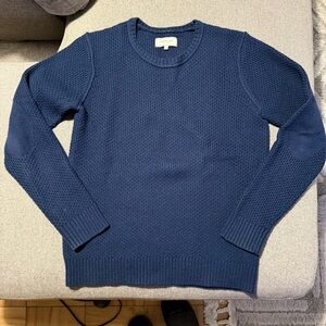 Frank & Oak 100% Wool Cable Sweater Blue Long Sleeve Men’s Medium